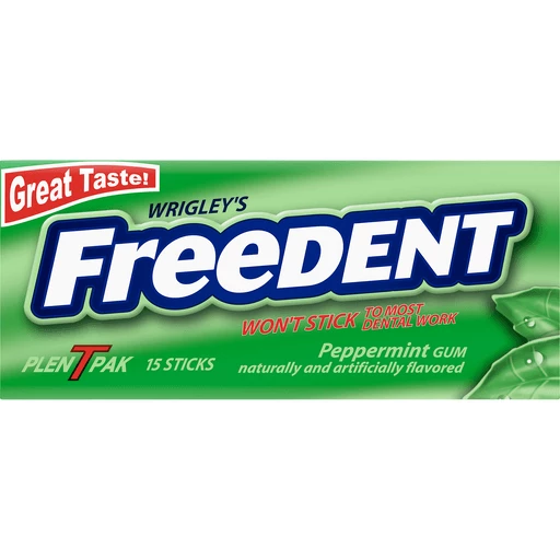 vergeven aardbeving aflevering WRIGLEY'S FREEDENT Peppermint Chewing Gum, Single Pack, 15 Stick | Chewing  Gum | Walt's Food Centers