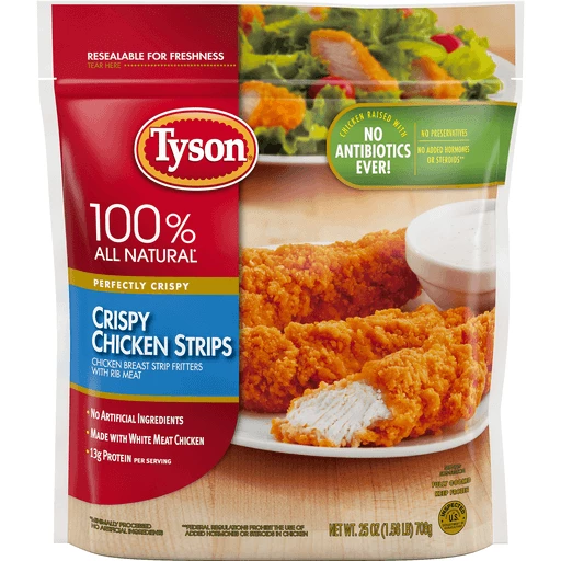Tyson Cooked Crispy Strips 25 Oz (Frozen) | Chicken Nuggets & Wings | Russ's Market