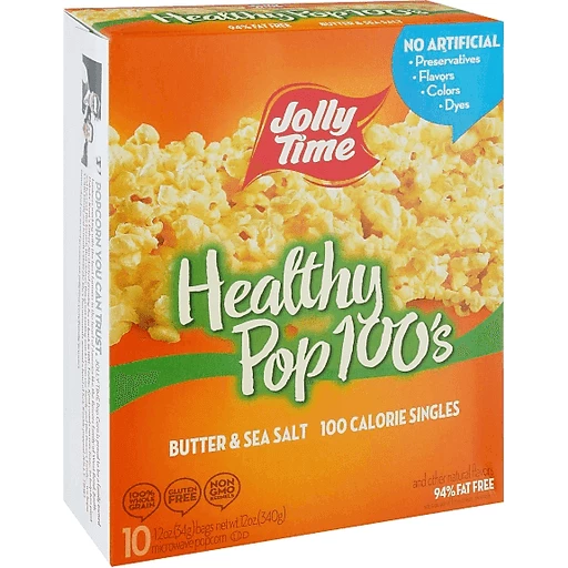 metaal onbekend hoop Jolly Time 100 Calorie Healthy Pop Butter Microwave Popcorn , 10 Pack Mini  Bags | Microwave Popcorn | Big Y Foods