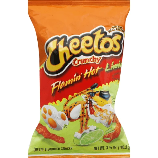 Cheetos Crunchy Flamin Hot Limon Cheese Flavored Snacks 3.75 Ounce Plastic  Bag, Pantry