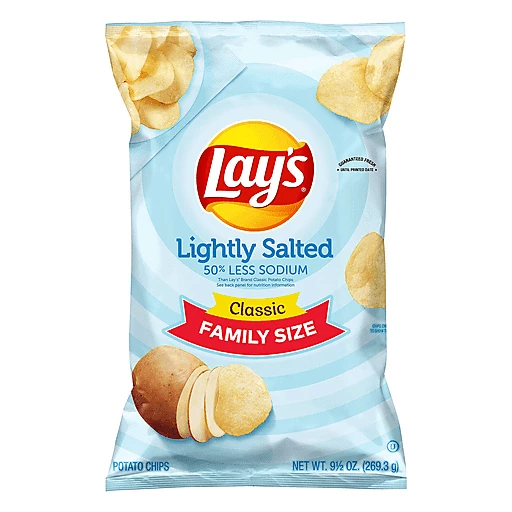 Lay's Family Size Lightly Salted Classic Potato Chips 9.5 Oz | Chips Family Fare