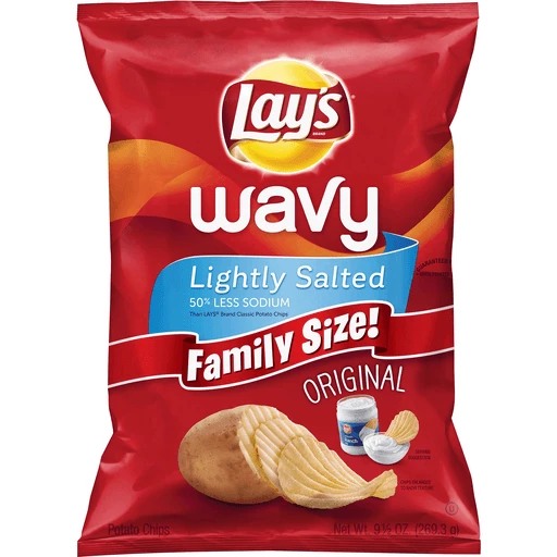 Lay's Wavy Potato Lightly Salted Original 9 1/2 Oz Family Size | Shop |