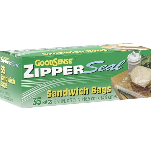 GoodSense Sandwich Bags, Zipper Seal, Plastic Bags