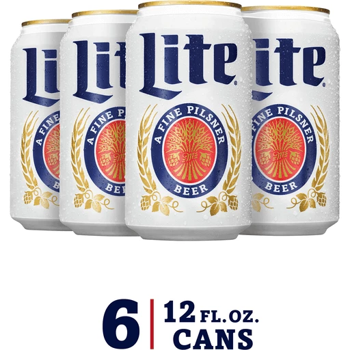 Miller Lite American Light Lager Beer, 4.2% Abv, 6 Pack, 12 Oz Beer Cans | | Supermarkets