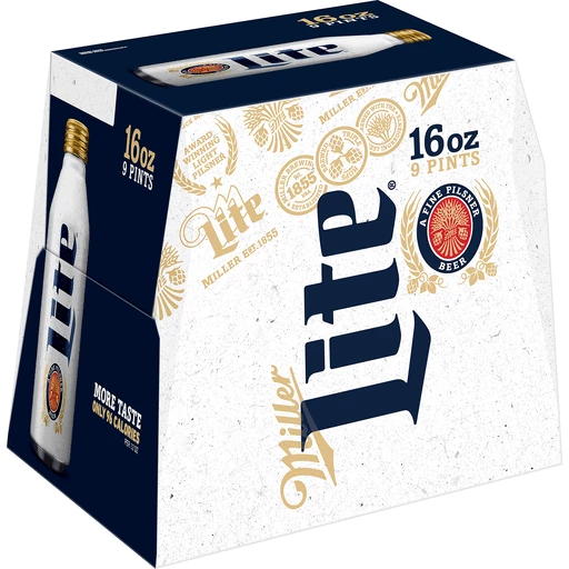 Miller Lite Beer, American 9 Pack, 16 Fl. Oz. Bottles, 4.2% Abv | Lagers | Sedano's Supermarkets