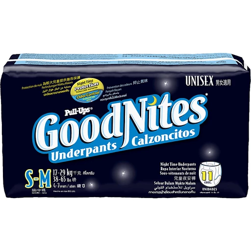 Pull-Ups® GoodNites Unisex Small/Medium Night Time Underpants 11 ct Pack, Diapers & Training Pants