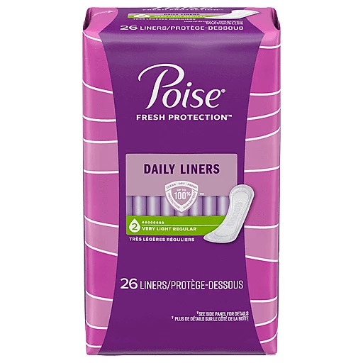 Poise Daily Liners, Very Light Regular 26 Ea