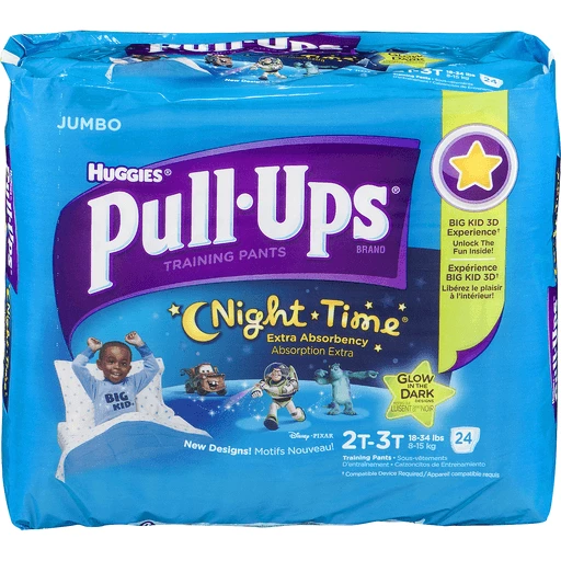 Pull Ups Night Time Training Pants, 2T-3T (18-34 lbs), Disney Pixar, Big  Pak, Shop