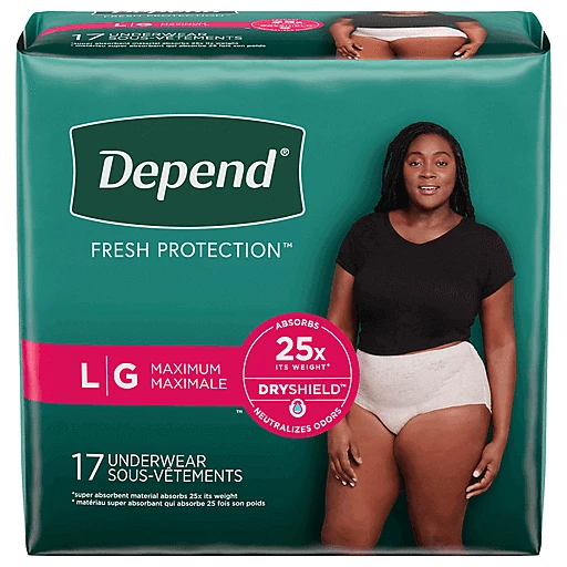Depend Underwear, Maximum, Large 17 Ea, Adult Incontinence Products