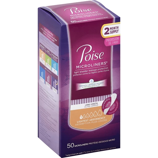 Poise Microliners, Long Length, Lightest Absorbency, Health & Personal  Care