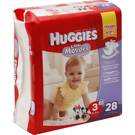  Huggies Little Movers Diapers - Size 3-28 ct : Baby
