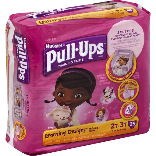 Huggies Pull-Ups Training Pants for Girls, Size 2T-3T (18-34 lbs