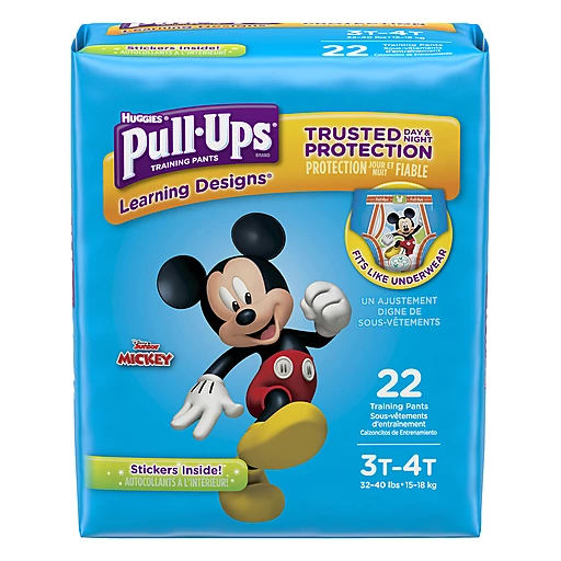 Huggies Pull-Ups 3T-4T (32-40 lbs) Disney Junior Mickey Training Pants 22 ea