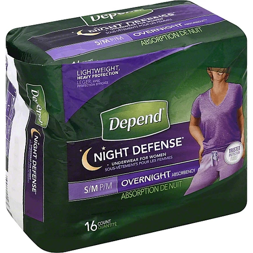 Depend Night Defense Incontinence Overnight Underwear for Women, S