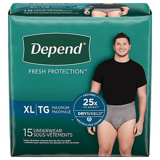 Depend Underwear, Maximum, Xl 15 Ea, Light