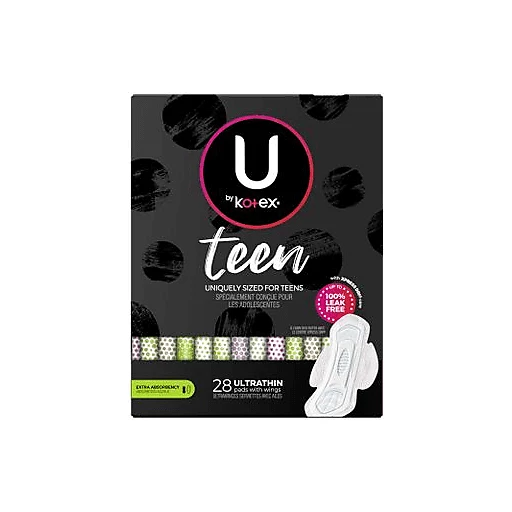 U By Kotex Ultra Thin Teen Pads With Wings Extra Absorbency Pads Festival Foods Shopping