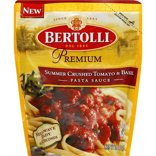 Bertolli Pasta Sauce, Premium, Summer Crushed Tomato & Basil | Shop | Valli  Produce - International Fresh Market