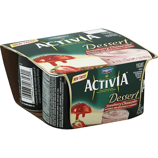 Activia Yogurt, Dessert, Strawberry Cheesecake, Flavored