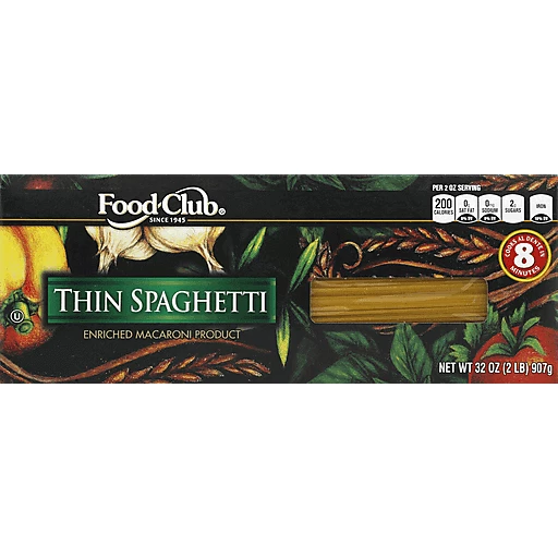 Food Club Thin Enriched Spaghetti 32 Oz Box | Pasta & Noodles | KJ's Market
