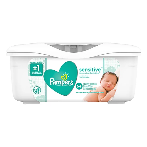 Pampers Baby Wipes Sensitive Free Tub 64 Count | Refills & Accessories | Ken's Korner Red Apple