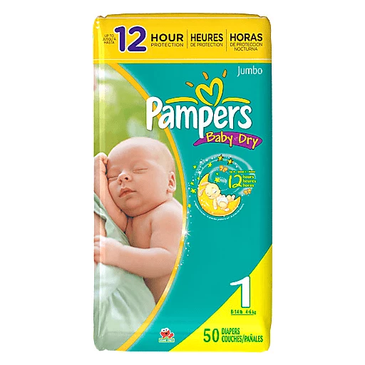Pampers Dry Size 1 Diapers 50 ct Pack | Organic | Foodtown