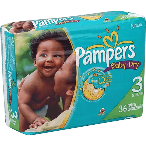 Pampers Baby Dry 3 Jumbo Bag 36 Count | Diapers & Training Pants | Foods