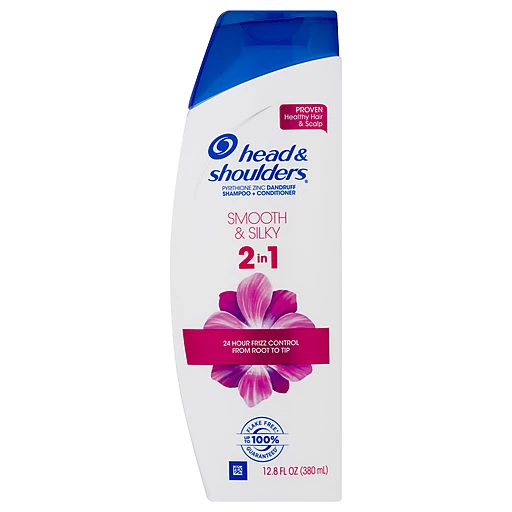 Head and Shoulders Smooth & Silky Paraben Free 2in1 Dandruff Shampoo and Conditioner, 12.8 fl oz | Shampoo Larry's Super Foods