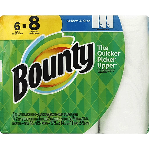 Bounty - Bounty Paper Towels, Huge Rolls, Full Sheet, White, 2-Ply