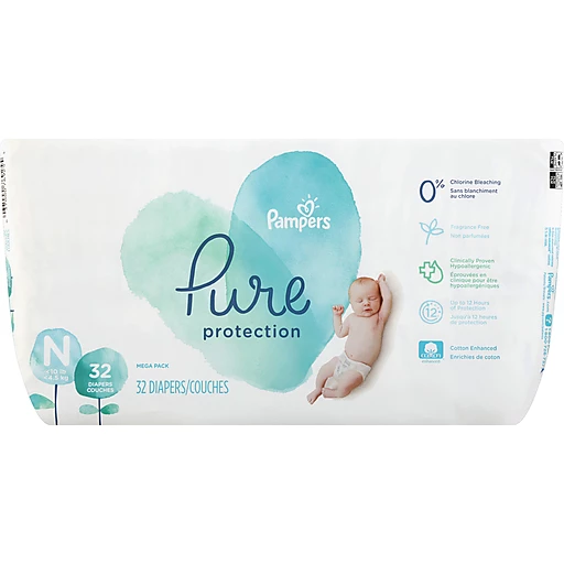 Pampers Pure Protection Diapers, Mega Pack, Size Newborn | Diapers & Pants |