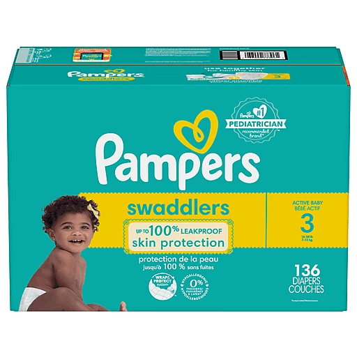Diapers, Active Baby, Size 3 (16-28 lb), Enormous Pack 136 ea | Shop | - Emerald
