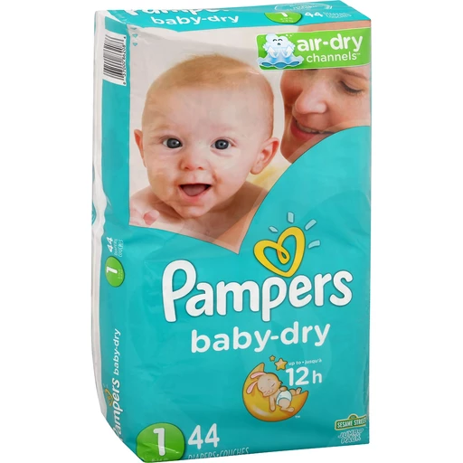 Pampers Baby-Dry Diapers, Sesame Street, 1 (8-14 lb), Jumbo Pack | & Training Pants | Service Food Market