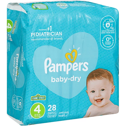 Pampers Baby Dry , Size Jumbo | Size 4 Diapers | Big Foods