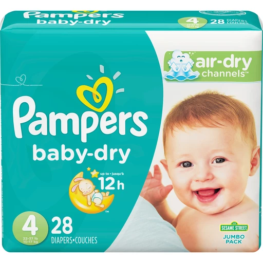 Appal Bouwen op wolf Pampers Baby-Dry Diapers, Sesame Street, Size 4 (22-37 lb), Jumbo Pack |  Diapers & Training Pants | Wade's Piggly Wiggly