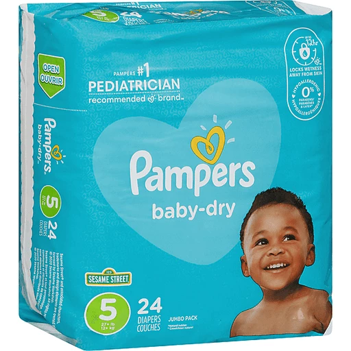 Pampers Baby Dry Diapers , Size 5 Jumbo Size 5 Diapers | Big Y Foods