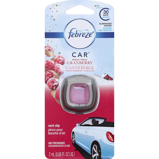 Febreze Car Air Freshener, Vent Clip, Cranberry