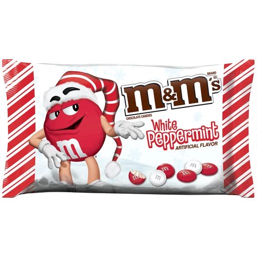 M&M's, Holiday White Peppermint Chocolate Candy, 8 Oz