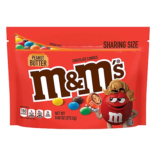 M&M's Chocolate Candies, Peanut Butter, Sharing Size 9.6 Oz, Chocolate  Candy