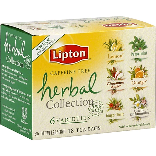 leugenaar bleek aankomen Lipton Tea, Herbal Collection, Bags, Variety | Tea | Market Basket