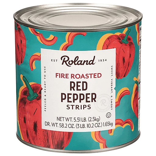 Roland Red Pepper Strips, Fire Roasted 5.51 lb, Shop