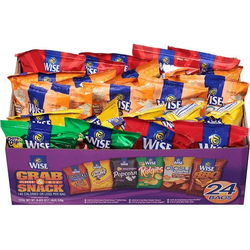 Wise Grab & Snack Flavor Mix 24 Count Pack Tray | Snacks, Chips & Foodtown