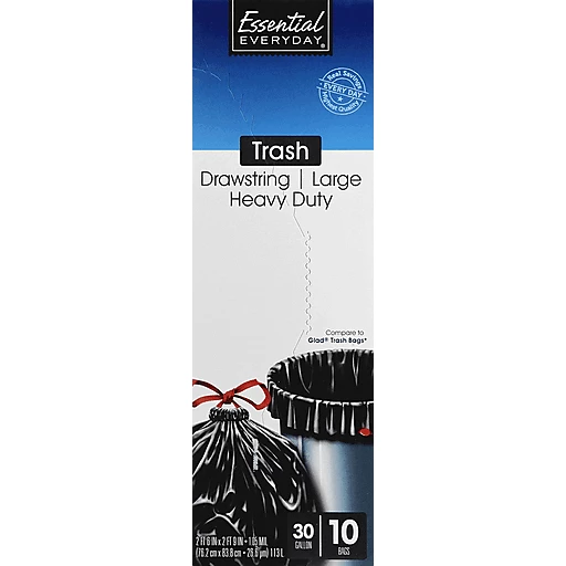 30 Gal Heavy Duty Trash Bags - 10 ct by Essential EVERYDAY at