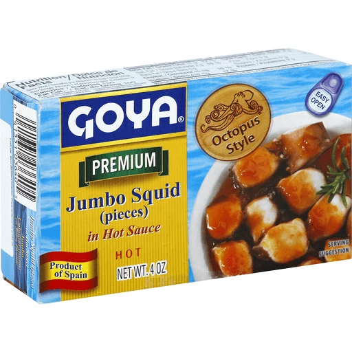 Goya Squid, Premium, Jumbo, Pieces, in Hot Sauce, Hot