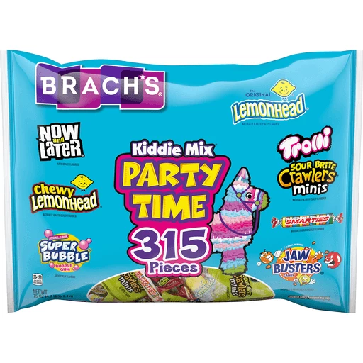BRACH'S KIDDIE MIX Party Time Now and Later, Lemonhead, Super Bubble, Trolli, Smarties & Jawbusters Candy Variety Pack 315 Bag | Shop | Foodtown