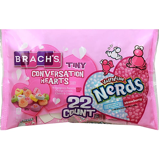 Brachs Candy, Conversation Hearts & Valentine Nerds, Tiny 22 Ea, Non  Chocolate Candy