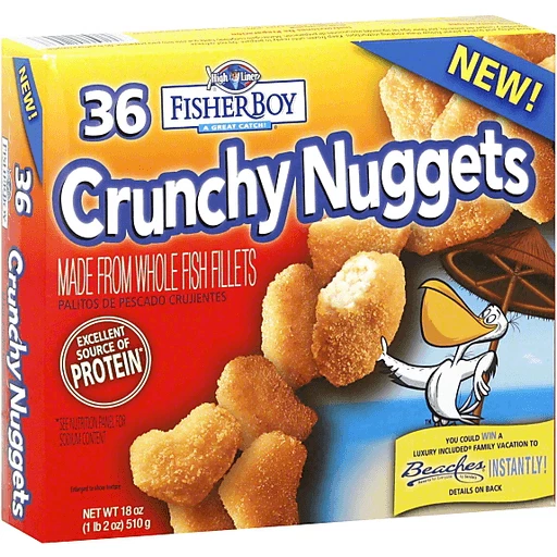 Fisher Boy Nuggets, Crunchy, Frozen Foods