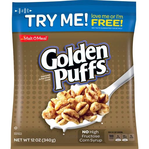 Malt-O-Meal® Golden Puffs® Sweetened Puffed Wheat Cereal 12 oz. Bag, Pantry
