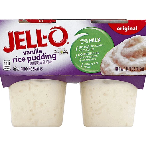 Jell-O® Original Vanilla Rice Pudding Snacks 4 ct | Pudding & Gelatin | Price