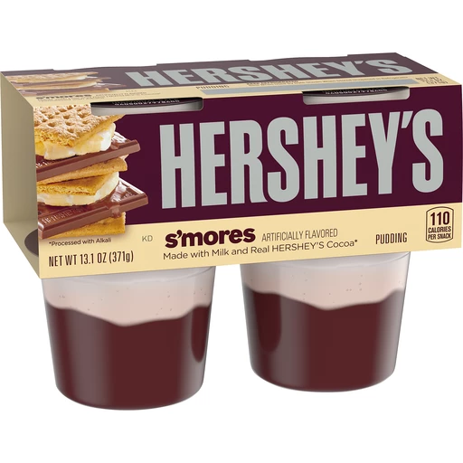 Hershey's S'mores Ready-to-Eat Pudding Milk & Real Cocoa, 4 ct Cups | Pudding & Gelatin | Houchens Market Place