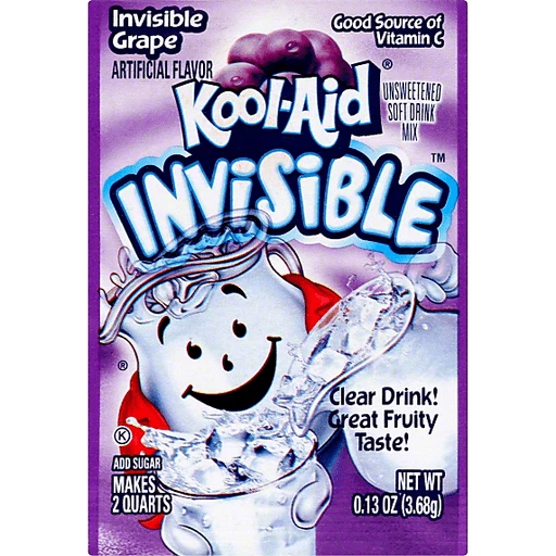 Kool Aid Invisible Unsweetened Soft Drink Mix, Invisible Grape