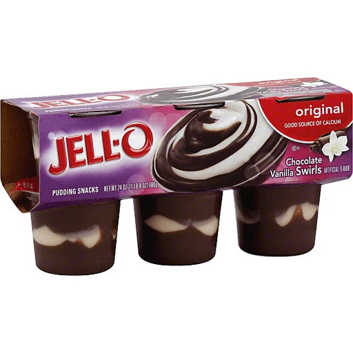 Jell O Pudding Snacks, Original, Chocolate Vanilla | Pudding & Gelatin Compare Foods NC